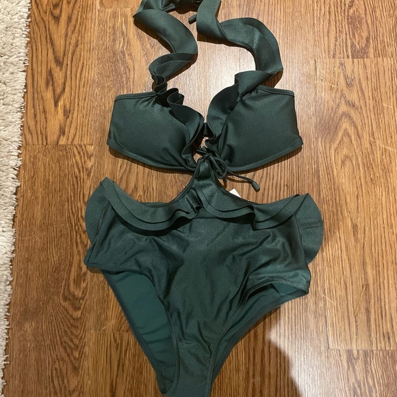 ZIMMERMAN Estelle Ruffle Halter Bathing Suit. NEW WITH TAGS. - Picture 3 of 4